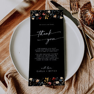 Carte de remerciement fantaisiste Boho Wildflower