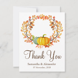 Carte de remerciement feuilles d'érable automne ci