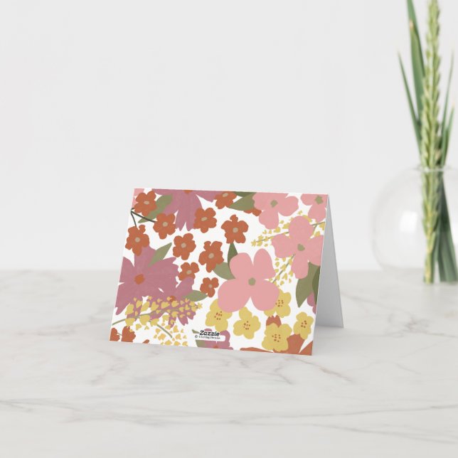 Carte de remerciement fleur colorée boho (Dos)