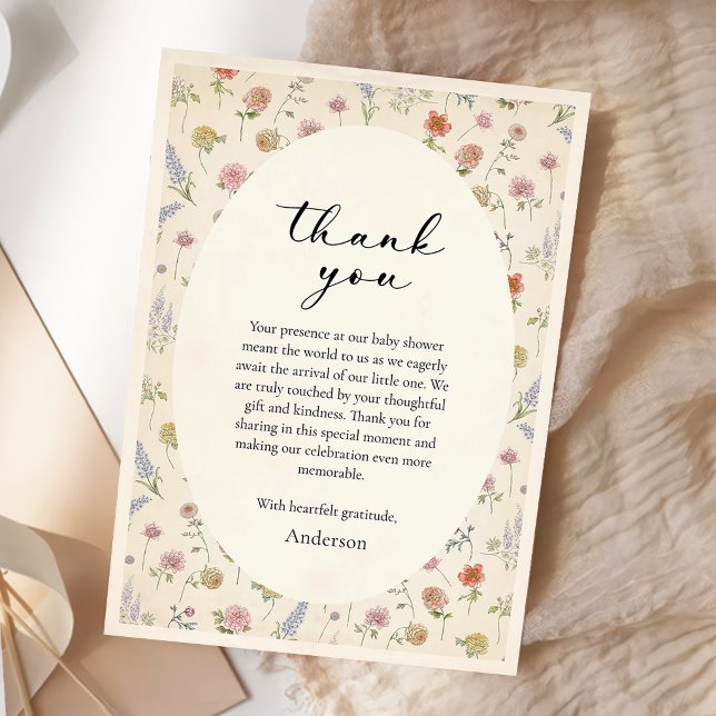 Carte de remerciement Fleur de bébé en fleurs (Créateur téléchargé)