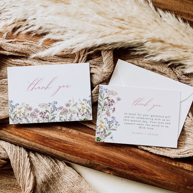 Carte de remerciement Fleur sauvage Fleurs bohèmes (Créateur téléchargé)