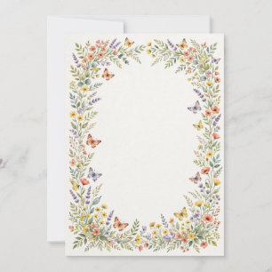Carte de remerciement Fleur sauvage Papillons