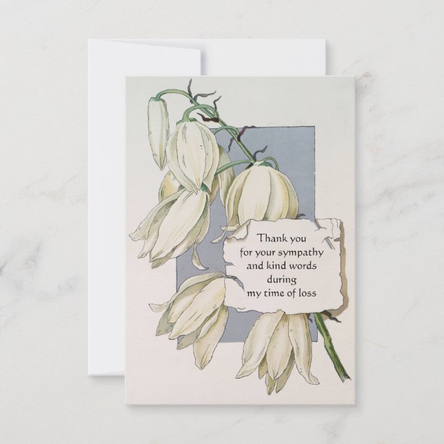 Carte de remerciement Fleur Vintage (Devant)