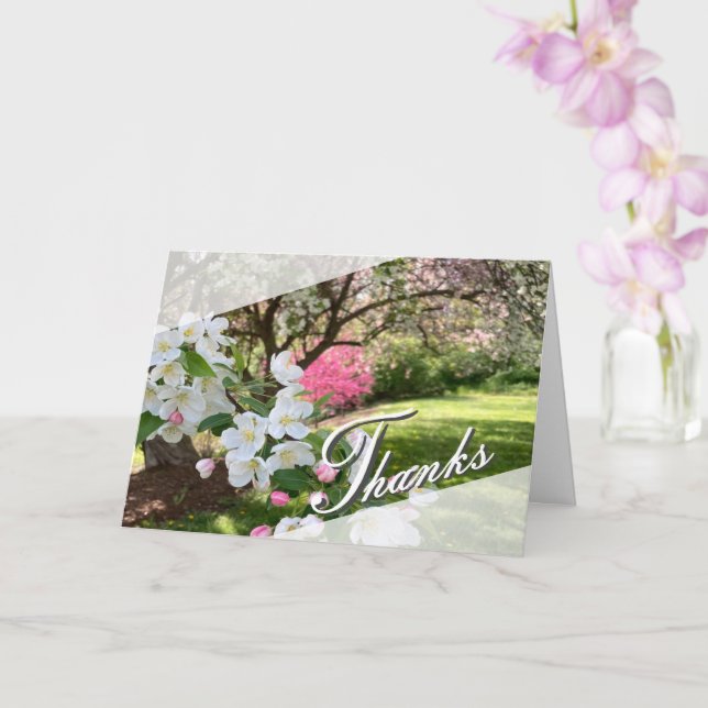 Carte de remerciement Fleurs de mai rose (Orchidée)