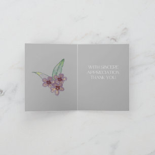 Carte de remerciement - Fleurs grises