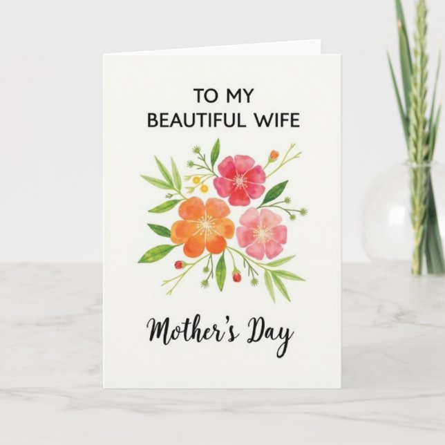 Carte de remerciement florale à l'aquarelle (Devant)