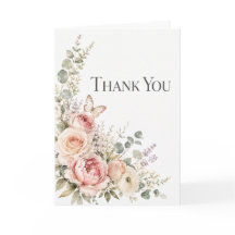 Carte de remerciement florale à l'aquarelle élégan