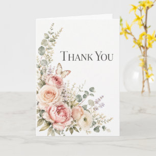 Carte de remerciement florale à l'aquarelle élégan