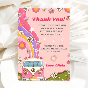 Carte de remerciement florale arc-en-ciel groovy