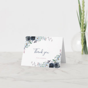 Carte de remerciement florale bohème à l'aquarelle