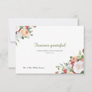 Carte de remerciement florale de jardin vintage