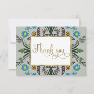 Carte de remerciement florale mandala de verdure b