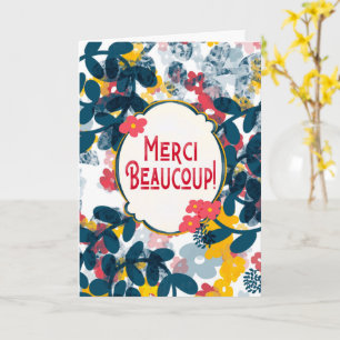 Carte de remerciement florale – Merci Beaucoup