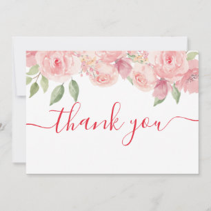 Carte de remerciement florale Pêche et Pivoine Cor