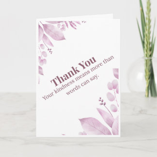 Carte de remerciement florale rose diagonale