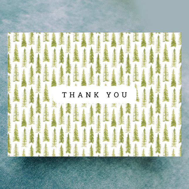 Carte de remerciement Forêt Aquarelle (Créateur téléchargé)