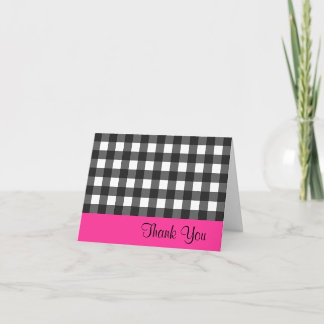 Carte de remerciement Gingham toutes occasions (Devant)