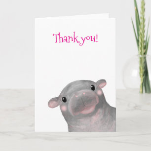 Carte de remerciement Haggis le bébé hippopotame m