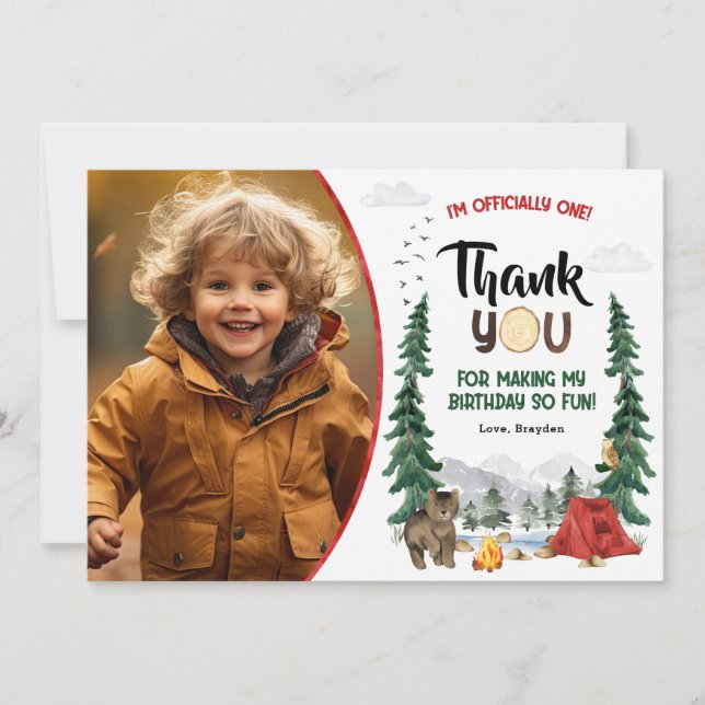 Carte de remerciement Happy Camper (Devant)
