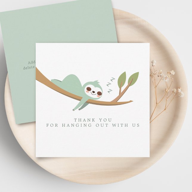 Carte de remerciement Happy Sloth (Happy Sloth Thank You Card)
