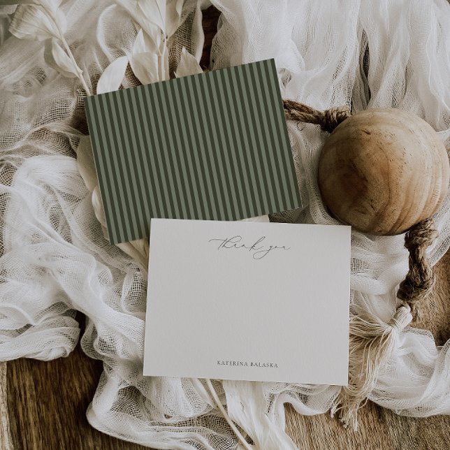 Carte de remerciement HARMONY vert olive (Créateur téléchargé)