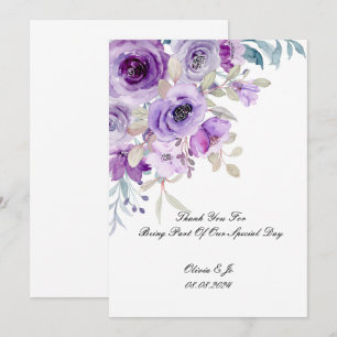carte de remerciement jolie lilas violet