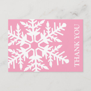 Carte de remerciement Jumbo Snowflake (Rose / Blan