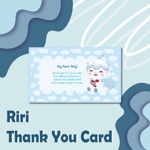 Carte de remerciement Kawaii Riri pour petite entr