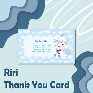 Carte de remerciement Kawaii Riri pour petite entr
