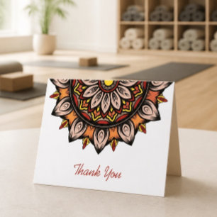 Carte de remerciement mandala colorée