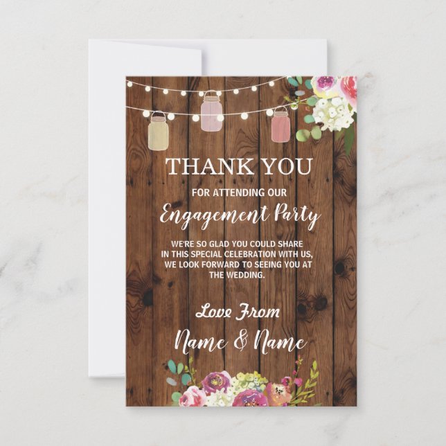 Carte de Remerciement Mariage Fleurs Jars (Devant)