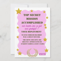 Carte de Remerciement Militaire — Fille Top Secret
