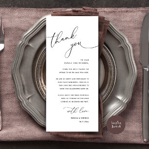 Carte de remerciement minimaliste pour le lieu de