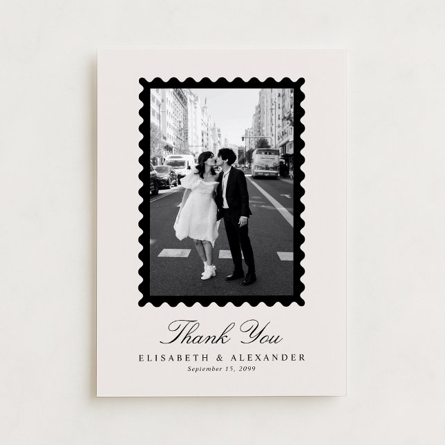 Carte de remerciement moderne de style timbre en i (Créateur téléchargé)