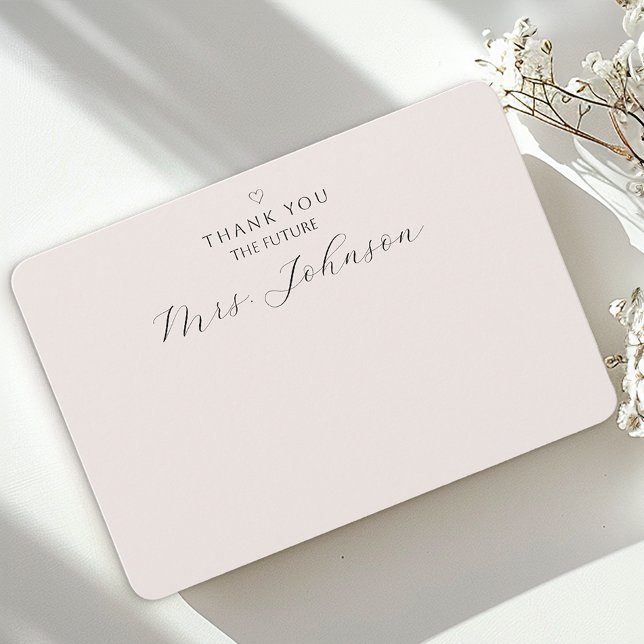 Carte de remerciement moderne et plate | La future (Simple Elegant Thank You Card)