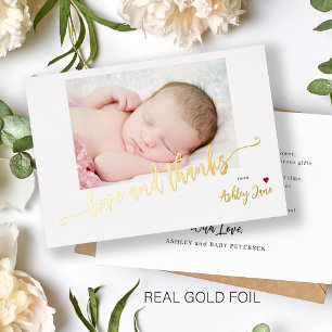 Carte de remerciement moderne pour baby shower ave