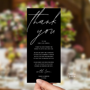 Carte de remerciement moderne pour dîner de récept