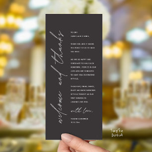 Carte de remerciement moderne pour dîner de récept