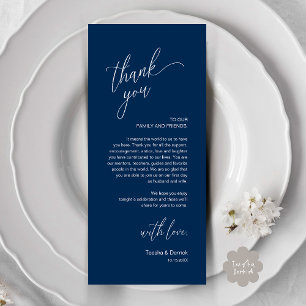 Carte de remerciement moderne pour dîner de récept