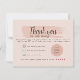 Carte de remerciement modifiable pour petite entre