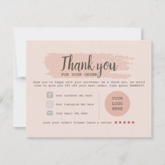 Carte de remerciement modifiable pour petite entre