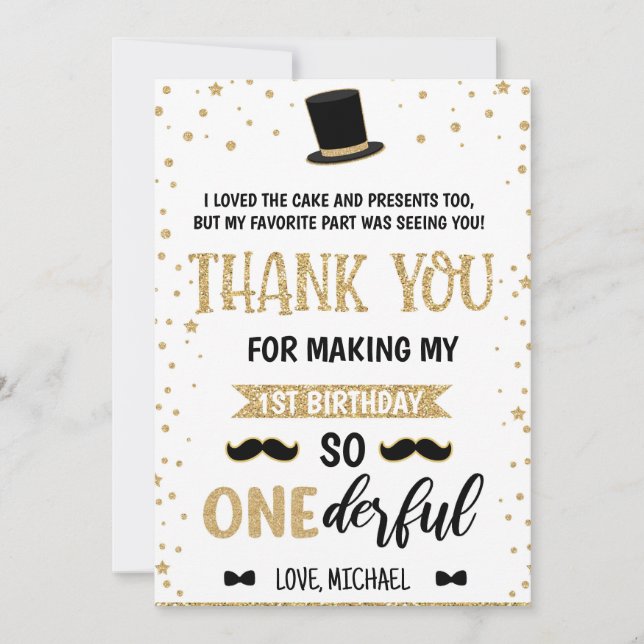 Carte de remerciement Mr Onederful 20-16 (Devant)