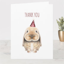 Carte de remerciement numérique de lapin mignon