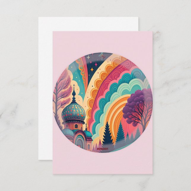 Carte de remerciement Pastel Pink Fairytale – Pers (Devant / Derrière)