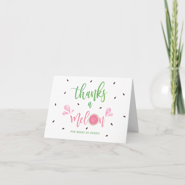 Carte de remerciement Pastèque Merci un melon (Devant)