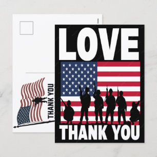 Carte de remerciement patriotique pour les vétéran