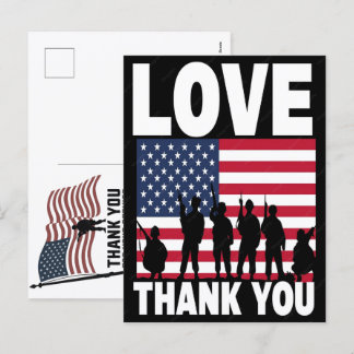 Carte de remerciement patriotique pour les vétéran