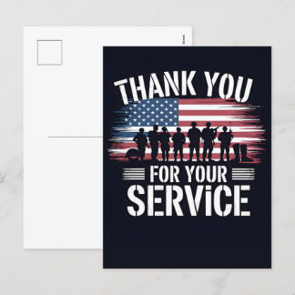 Carte de remerciement patriotique pour les vétéran