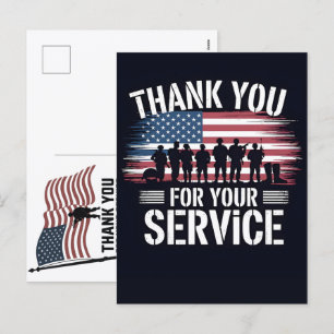 Carte de remerciement patriotique pour les vétéran
