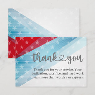Carte de remerciement patriotique pour votre servi